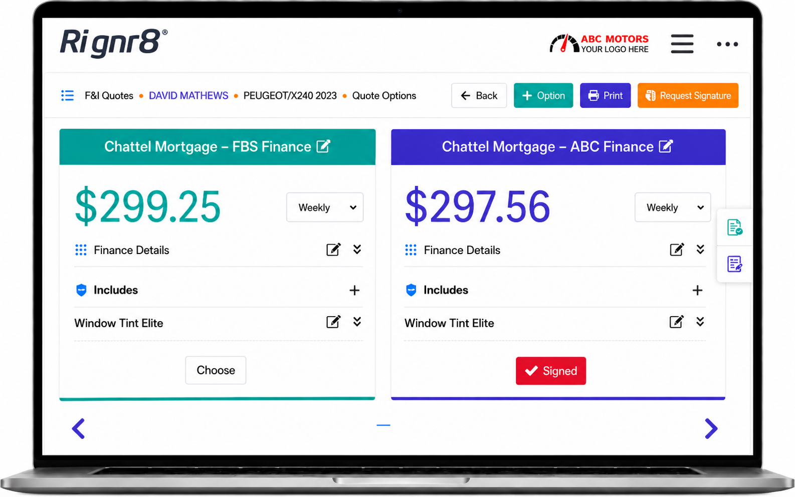 Streamlined F&I Sales Process: